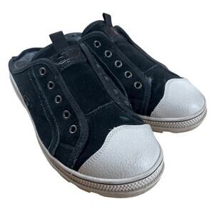 Skechers Women's 8 Black Slip On Mule Sneakers White Toe Cap Vintage Y2K Clog